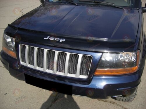 Дефлектор капота (мухобойка) Jeep Grand Cherokee (WJ) c 1999-2004 г.в. (Джип Гранд Чироки) Вип Тюнинг